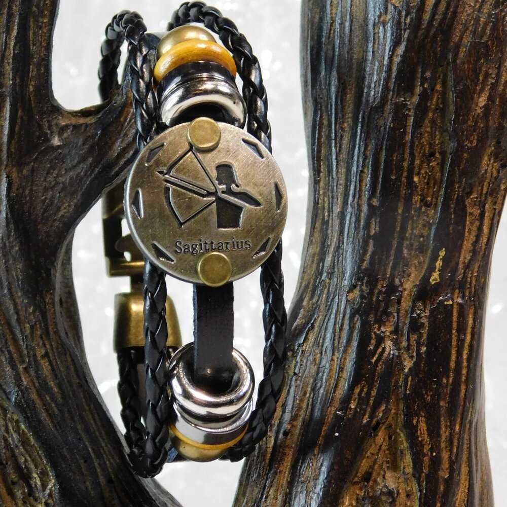 ZODIAC  Sagittarius Leather Bracelet